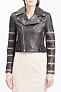 Куртка кожаная Alice + Olivia Cody Embellished Leather Moto Jacket