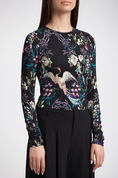 Топ Alice + Olivia Delaina Floral Cropped Top