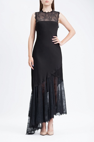 Платье BCBGMAXAZRIA Lace Asymmetrical Cutout Dress