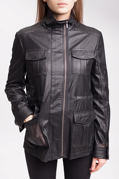 Куртка BCBGMAXAZRIA Bronnen Perforated Open-Back Jacket