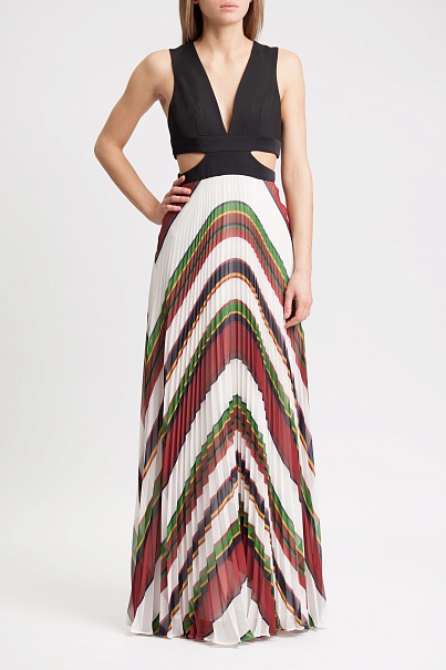 Платье BCBGMAXAZRIA Maryna Deco Stripe Maxi Dress