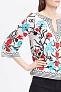 Топ Alice + Olivia Trisha Embroidered Bell-Sleeve Top