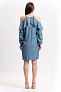 Платье Michael Kors Chambray Cold Shoulder Ruffle Dress