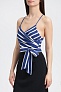 Топ Alice + Olivia Rayna Striped Tie-Front Cropped Top