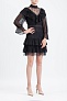 Платье Alice + Olivia Clea Black Chiffon And Lace Mini Dress