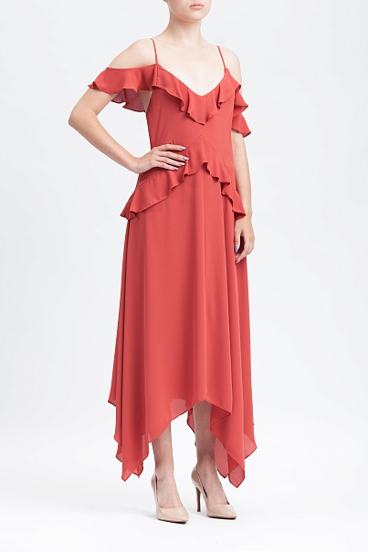 Платье BCBGMAXAZRIA Lissa Asymmetrical Slip Dress