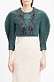 Топ BCBGMAXAZRIA Embroidered Faux Suede Crop Top