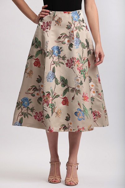 Юбка Alice + Olivia Fila Floral-Embroidered Midi Skirt