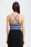 Топ Alice + Olivia Rayna Striped Tie-Front Cropped Top