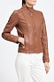 Куртка кожаная Michael Kors Stand Collar Leather Jacket